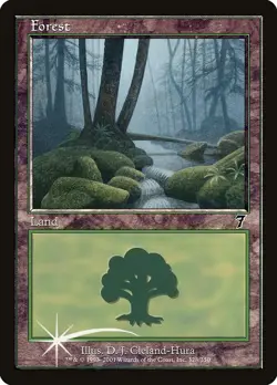 Forest 7th Edition FOIL 328 LP clouding Magic MTG STOCK IMAGE - Image 1
