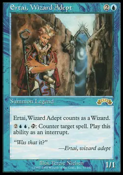 MTG Magic the Gathering Ertai, Wizard Adept (33/143) Exodus LP - Image 1