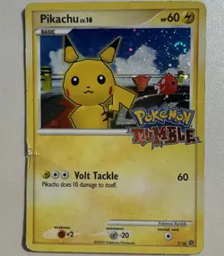 2009 POKEMON RUMBLE #7/16 PIKACHU Holo SWIRL RARE - Image 2
