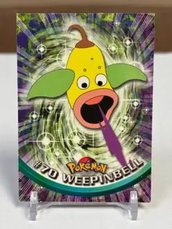1999 Topps Pokemon #70 Weepinbell (TV Animation Series 1) 1st Print Blue Logo NM - Image 1