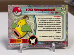 1999 Topps Pokemon #70 Weepinbell (TV Animation Series 1) 1st Print Blue Logo NM - Image 2