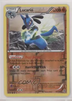 Lucario Reverse Foil Pokemon Black & White Plasma Storm #78 - Image 1