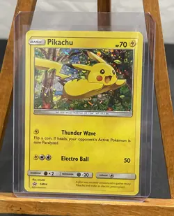 Pokemon Sun & Moon PIKACHU Sequin Holo Rare Promo SM04 General Mills Black Star - Image 4