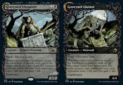 Graveyard Trespasser // Graveyard Glutton - Foil Showcase MID MP MTG - Image 1