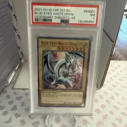 Yugioh PSA 7 NM Blue-Eyes White Dragon LDS2-EN001 1st Ed. Ultra Rare - Image 1