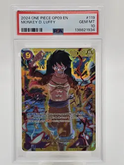 2024 One Piece OP09 Monkey D Luffy SEC PSA 10 - Image 1