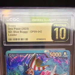 Buggy Leader Foil Starter Deck 25 Blue Buggy OP09-042 One Piece CGC 10 Pristine - Image 3