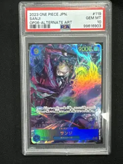 PSA 10 GEM MINT JAPANESE ONE PIECE 2023 SANJI OP06-119 ALTERNATE ART - Image 1