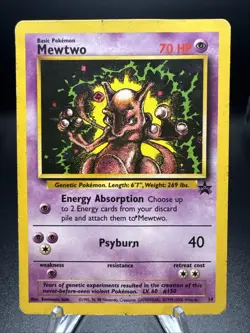 Pokemon Mewtwo the Movie #14 Black Star Promo Non-Holo Card HP/MP - Image 1