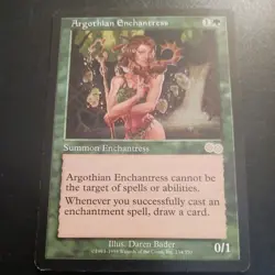 Mtg Argothian Enchantress NM/M Urza's Saga Magic Green Card Rare - Image 1