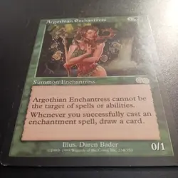 Mtg Argothian Enchantress NM/M Urza's Saga Magic Green Card Rare - Image 3