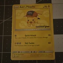 Pokemon Ash's Pikachu SM Promo SM111 Regular HP 70 2017 English Card - Image 1
