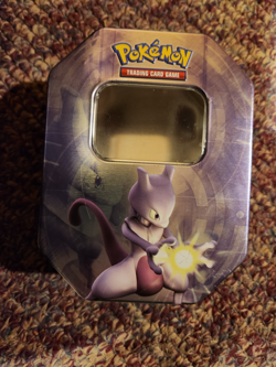 POKEMON Trading Card Game 2008 Level-Up Collector's Tin w/ MEWTWO (EMPTY) - Image 1