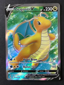 Dragonite V 076/078 Pokemon GO SWSH ULTRA RARE FULL ART Pokemon Card Near Mint - Image 1