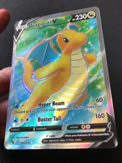 Dragonite V 076/078 Pokemon GO SWSH ULTRA RARE FULL ART Pokemon Card Near Mint - Image 3