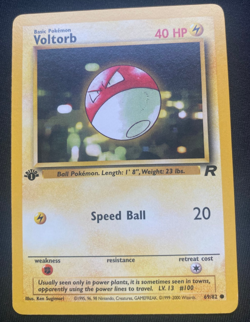Voltorb 1st Edition 69/82 Pokemon Card Team Rocket Common (NM) - Image 1
