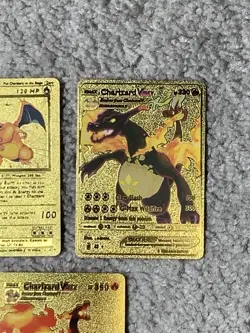 Set of 5 Charizard Gold Foil Fan Art Display Cards NM! - Image 4