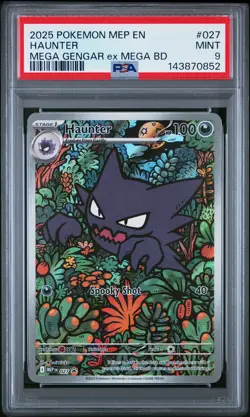2025 PSA 9 Graded Pokemon Haunter 027 Mega Gengar EX Mega Battle Deck - Image 1
