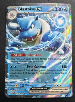 Blastoise ex - Double Rare Holo 009/165 LP SV: Scarlet & Violet 151 Pokemon Card - Image 1