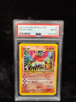 2001 POKEMON NEO REVELATION #7 HO-OH-HOLO PSA 8 - Image 1