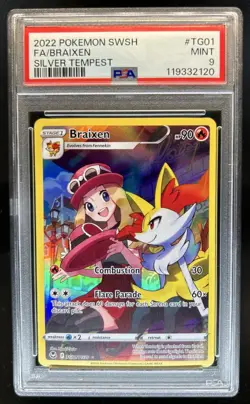 2022 Pokemon SWSH Silver Tempest Braixen Trainer Gallery Holo #TG01/TG30 PSA 9 - Image 1