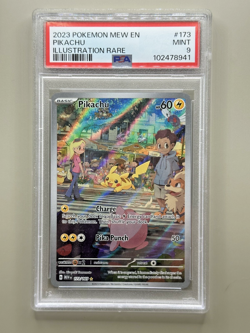 PIKACHU #173 2023 POKEMON MEW EN 151 ILLUSTRATION RARE PSA MINT 9 - Image 2