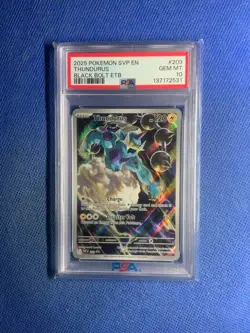 2025 POKEMON SVP EN-SV BLACK STAR PROMO #209 THUNDURUS BLACK BOLT PC ETB PSA 10 - Image 1