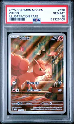 2025 POKEMON MEG EN-MEGA EVOLUTION ILLUSTRATION RARE #138 VULPIX PSA 10 - Image 1