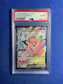 2025 POKEMON JTG EN-JOURNEY TOGETHER ULTRA RARE #173 LILLIE'S CLEFAIRY EX PSA 10 - Image 1