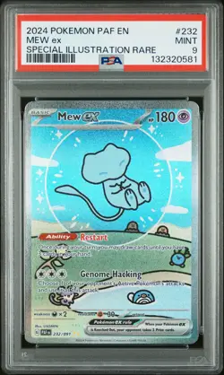 2024 POKEMON PAF EN-PALDEAN FATES SPECIAL ILLUSTRATION RARE #232 MEW EX PSA 9 - Image 1