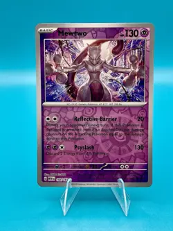 Pokemon TCG 2023 Mewtwo 150/165 Scarlet & Violet 151 Reverse Holo NM - Image 1