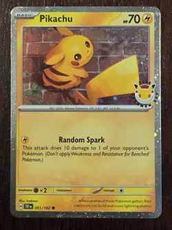 Pokemon TCG Pikachu 30th Anniversary Promo Cosmic Holo 051/162 - Image 1