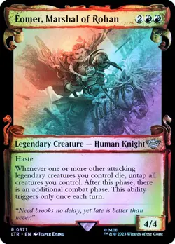 MTG EOMER, MARSHAL OF ROHAN FOIL SHOWCASE SCROLL The Lord of the Rings NM - Image 1