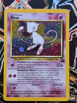Pokemon TCG Mew 9 WoTC Black Star Promo Holo Swirl - Image 1