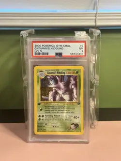 2000 Pokemon Giovanni's Nidoking 7/132 Gym Challenge Holo 1st Edition PSA 7 - Image 1