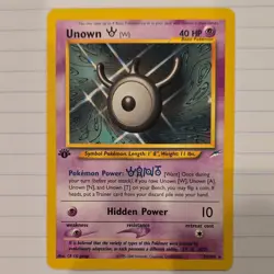 Pokemon Unown [W] Neo Destiny Unlimited 29/105 Basic 40 HP Rare Nintendo - Image 1