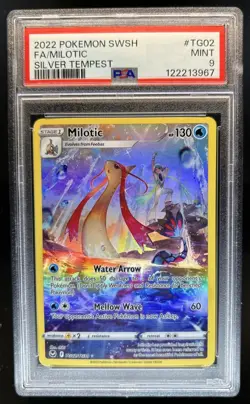 2022 Pokemon SWSH Silver Tempest Milotic Trainer Gallery Holo #TG02/TG30 PSA 9 - Image 1