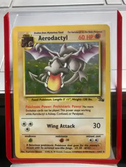 1999 Vintage Wizards Pokemon Fossil Set Aerodactyl 1/62 Holo Rare Used - Image 1