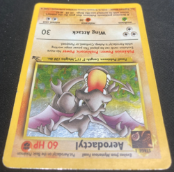 1999 Vintage Wizards Pokemon Fossil Set Aerodactyl 1/62 Holo Rare Used - Image 4