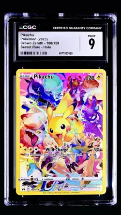 Pokemon 2023 Crown Zenith Pikachu 160/159 Secret Rare Holo CGC 9 MINT ✨ - Image 1