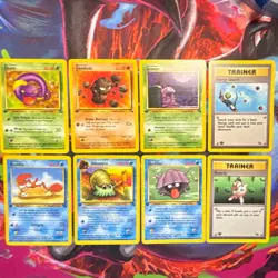Pokemon Fossil (8 Card) 1st Edition Krabby Ekans Omanyte Geodude Shellder LP - Image 1