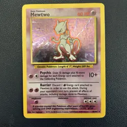 Pokemon Base Set Mewtwo Holo Rare Card 10/102 Unlimited - Image 1