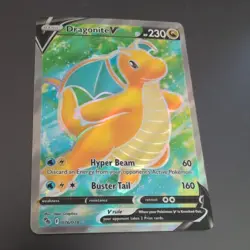 Pokemon TCG Dragonite v Full Art Holo Ultra Rare Card 076/078 - Image 1