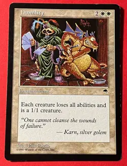 Humility Tempest 1997 Rare LP lightly played MTG Magic The Gathering Phil Foglio - Image 1