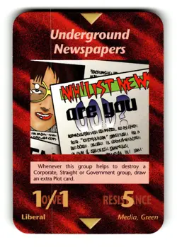 Underground Newspapers Card Unlimited INWO Illuminati New World Order Game LP - Image 1
