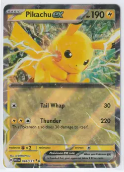Pikachu ex 028/131 Pokemon TCG Double Rare Prismatic Evolutions NM - Image 1