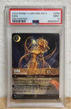 Disney Lorcana Kida Protector of Atlantis 206/204 Enchanted PSA 9 MINT - Image 1