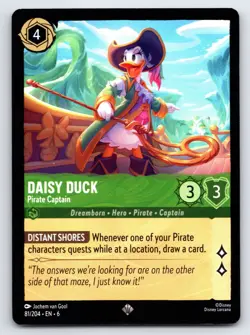 Disney Lorcana Daisy Duck - Pirate Captain Azurite Sea Super Rare #81/204 NM - Image 1