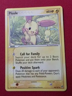 Pokemon Plusle 44/107 EX Deoxys Uncommon Basic HP60 2005 Regular Card - Image 1