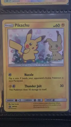 Pikachu Holo Black Star Promo Card SM162 Mint/Near Mint Condition - Image 1